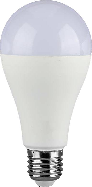 LED žiarovka s bielou základňou a kovovým závitom, navrhnutá pre efektívne využitie energie a dlhotrvajúce osvetlenie.