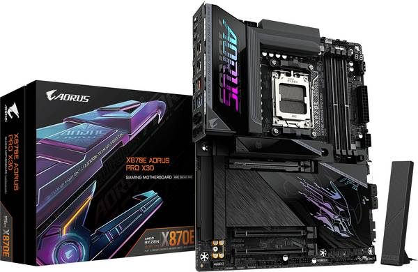 Gigabyte X870E AORUS PRO X3D Základná doska Socket AMD AM5 Tvarový faktor ATX Čipová sada základnej dosky AMD® X870E