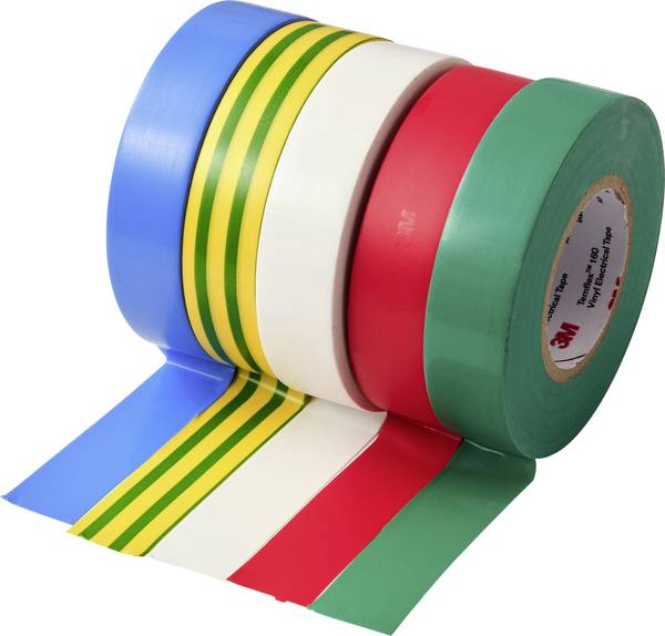 3M  160 izolačná páska  červená, modrá, zelená, biela, žltá (d x š) 20 m x 18 mm 5 ks