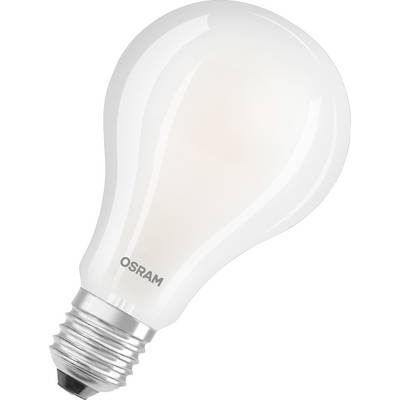 Žiarovka so závitovou päticou, na boku ktorej je viditeľná značka 'OSRAM'.