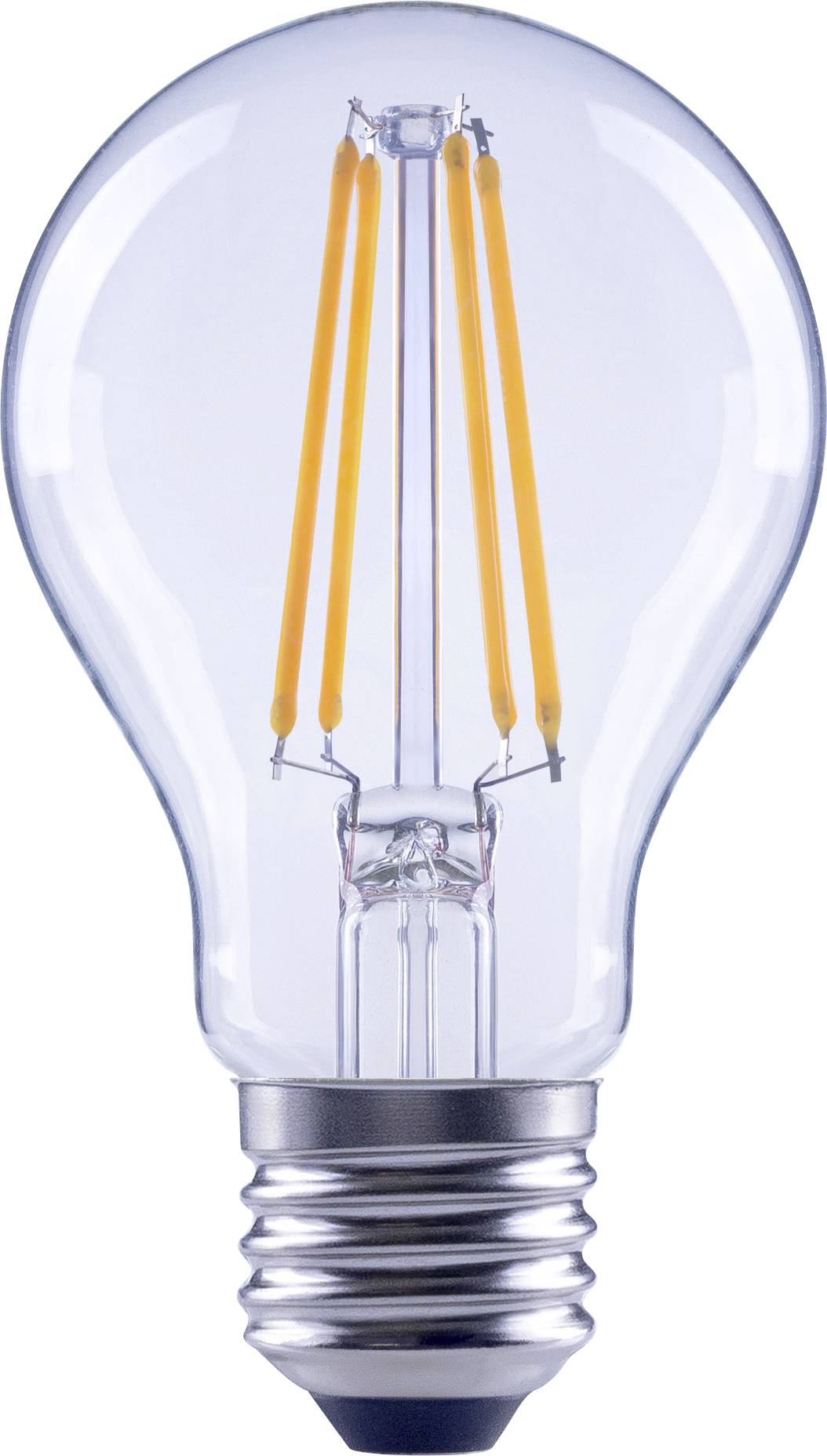 Čirá LED žiarovka s viditeľným vzorom vlákna, ktorá predvádza energeticky úspornú technológiu.