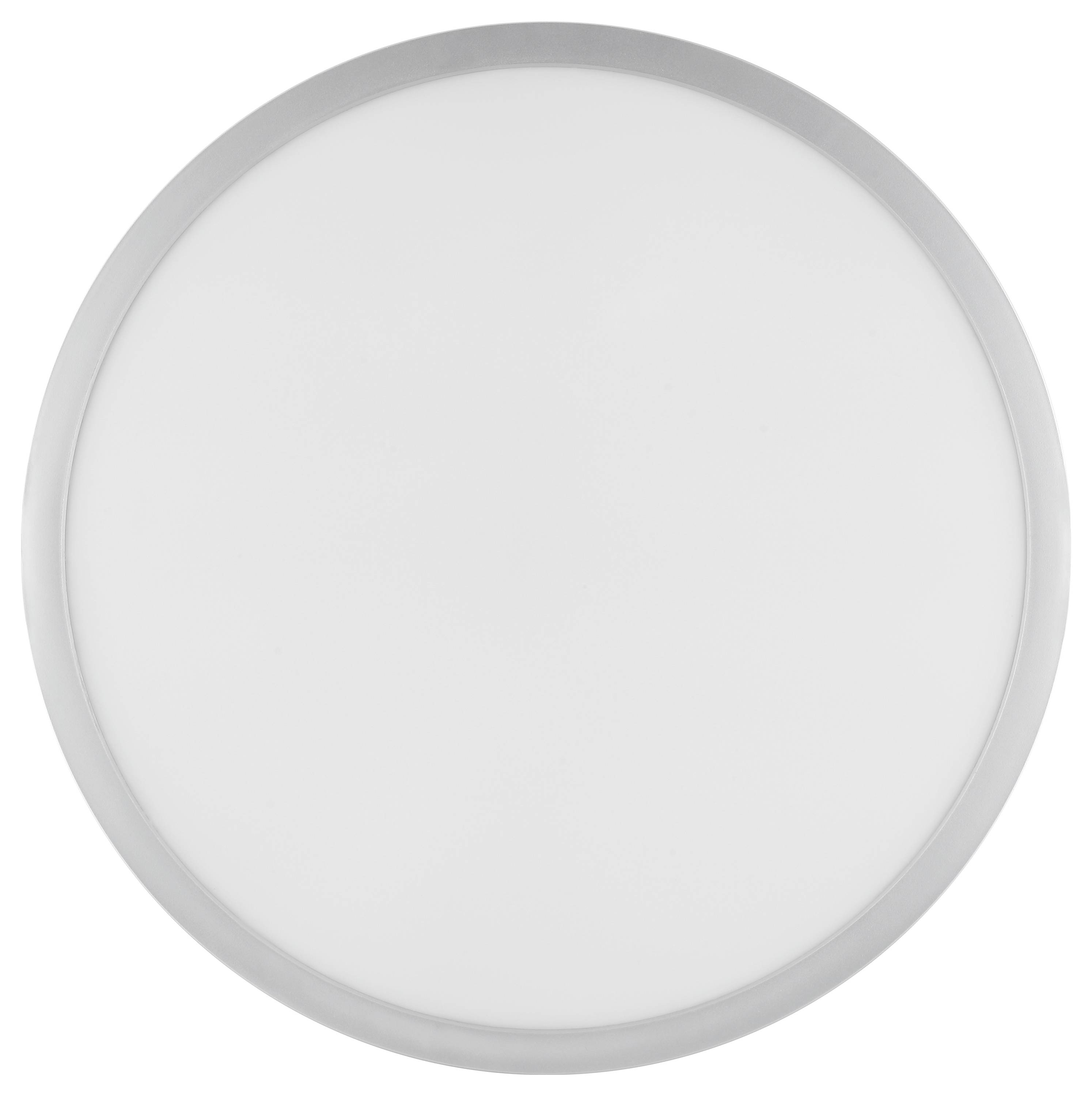 Kruhové stropné svetlo s bielym mliečnym difúzorom a kovovým lemovaním, navrhnuté pre rovnomerné osvetlenie a elegantný dizajn.