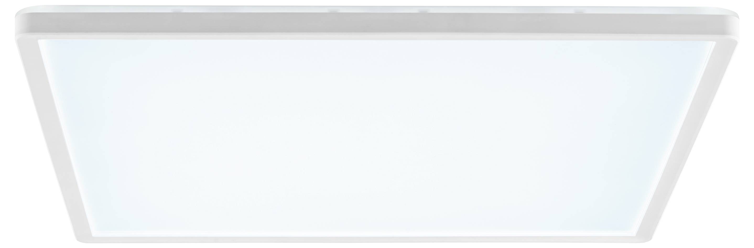 Obdĺžnikové LED stropné svetlo s jemným, rozptýleným bielym svetlom, umiestnené na bielom pozadí.