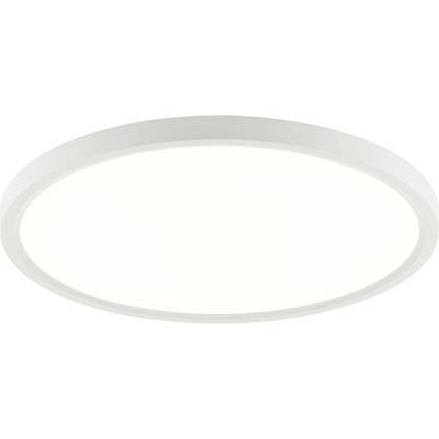 Kruhové, biele, zapustené LED stropné svetlo s minimalistickým dizajnom.
