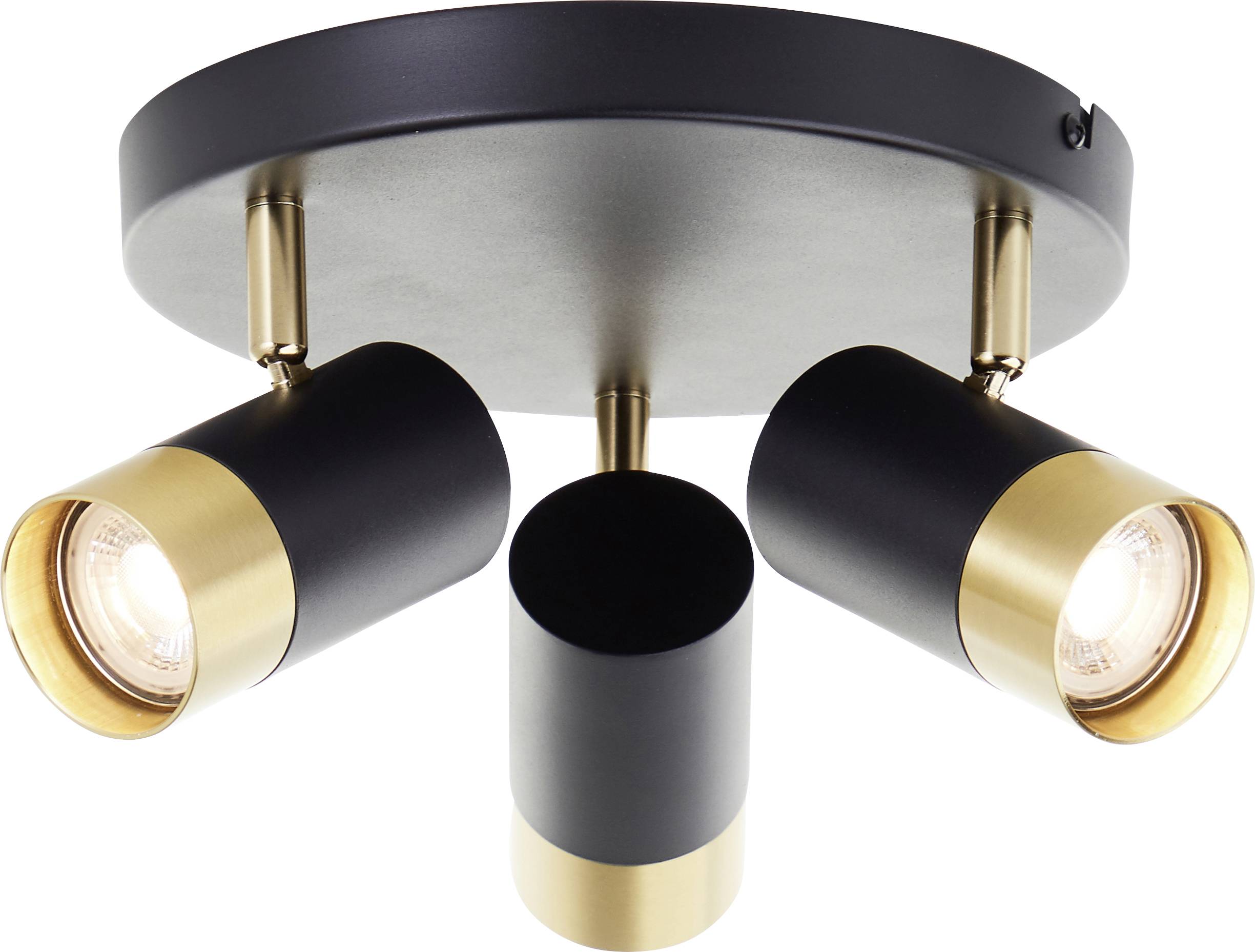 Brilliant G03434/86 Deckenleuchte 29cm Plafoniera GU10 Nero/Sabbia, Oro (opaco)