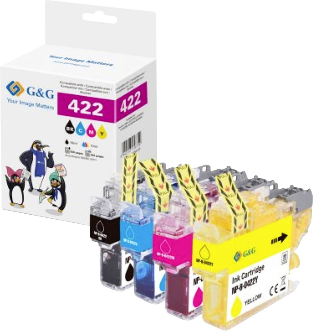 Cartucce combo pack G&G Compatibile Nero, Ciano, Magenta, Giallo GP-B422BKCMY-4P