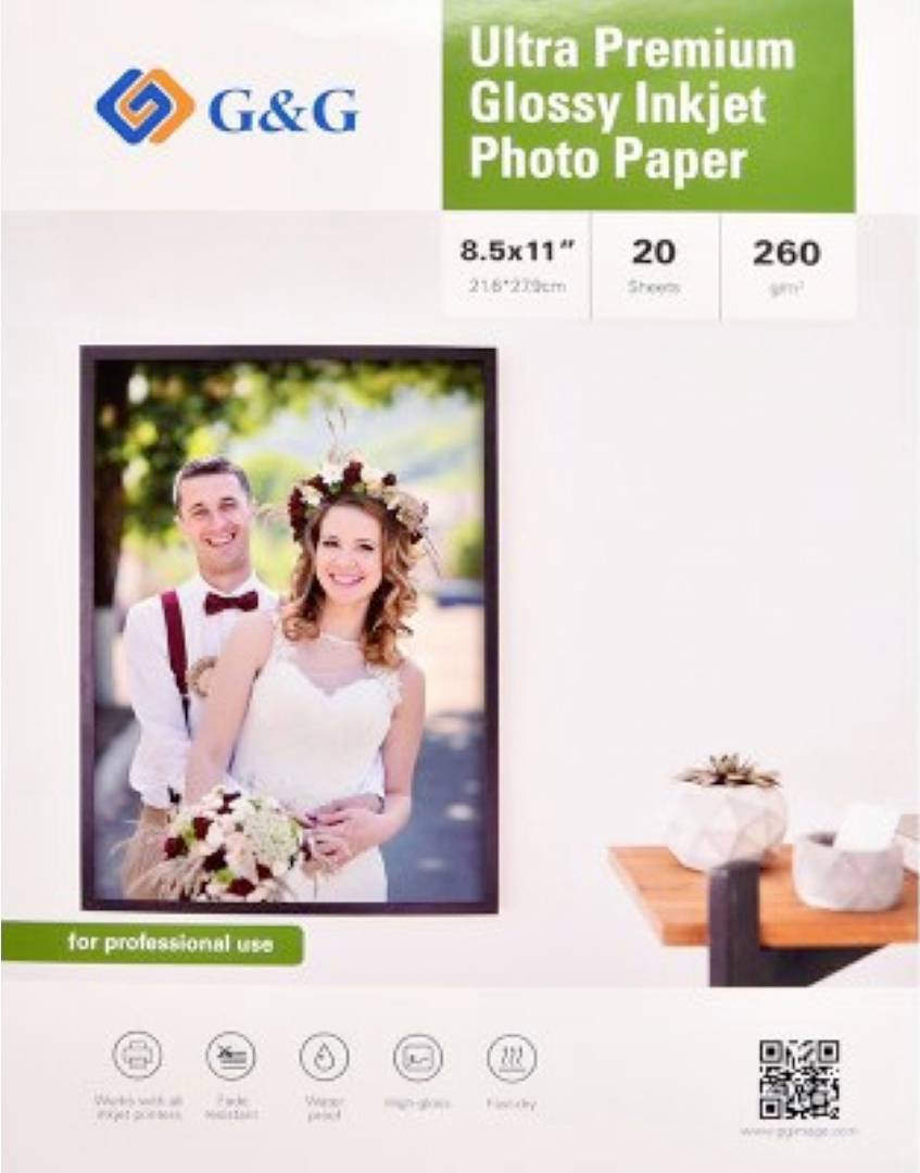 G&G 260GSM-8.5X11-20 Fotopapier 260 g/m&sup2; 20 stuk(s)