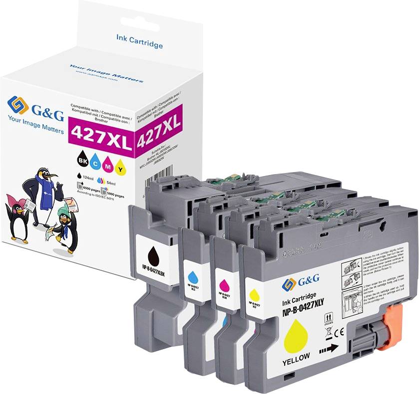 Cartucce combo pack G&G Compatibile Nero, Ciano, Magenta, Giallo GP-B427XLBKCMY-4P
