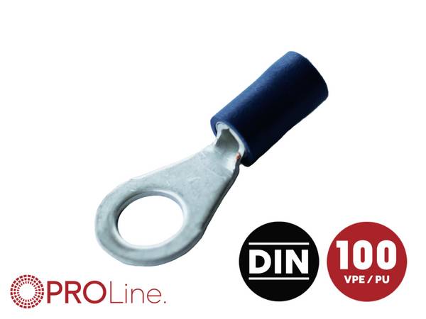 ACV  guľaté káblové oko   Ø otvoru=8.4 mm úplne izolované modrá 1 ks Piece