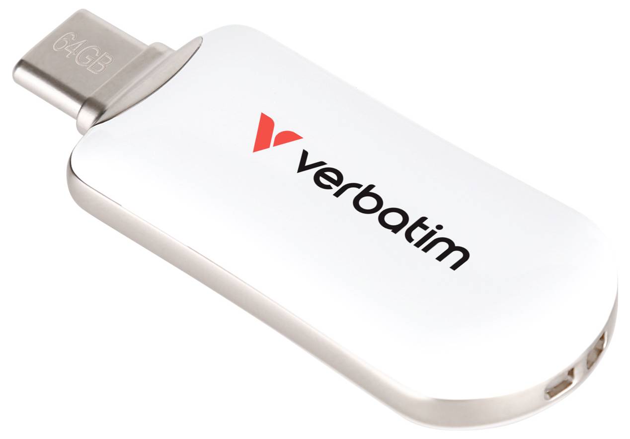 Verbatim 64GB USB flash disk so strieborným otočným uzáverom a logom