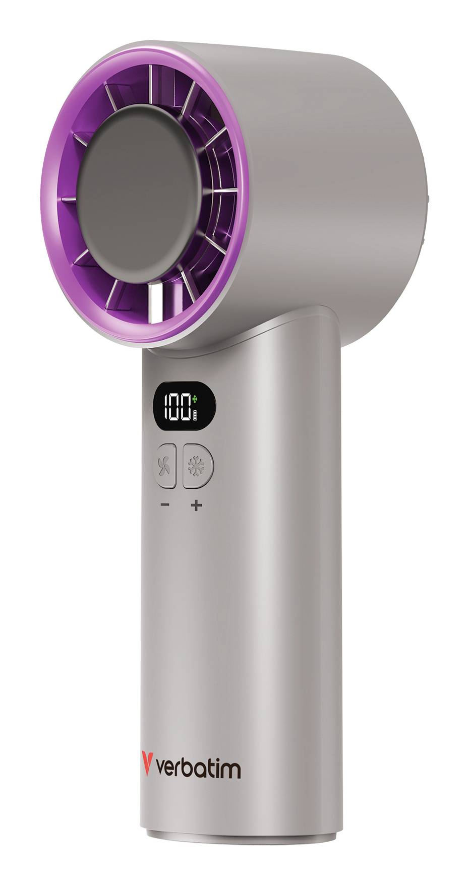 Verbatim Cool'n'Go Handventilator 8 W (l x b x h) 59.8 x 61.6 x 155.8 mm Met accu, LED-display