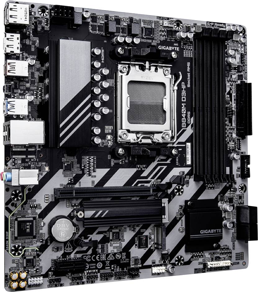 Gigabyte B840M D3HP Moederbord Socket AMD AM5 Vormfactor Micro-ATX Moederbord chipset AMD B840
