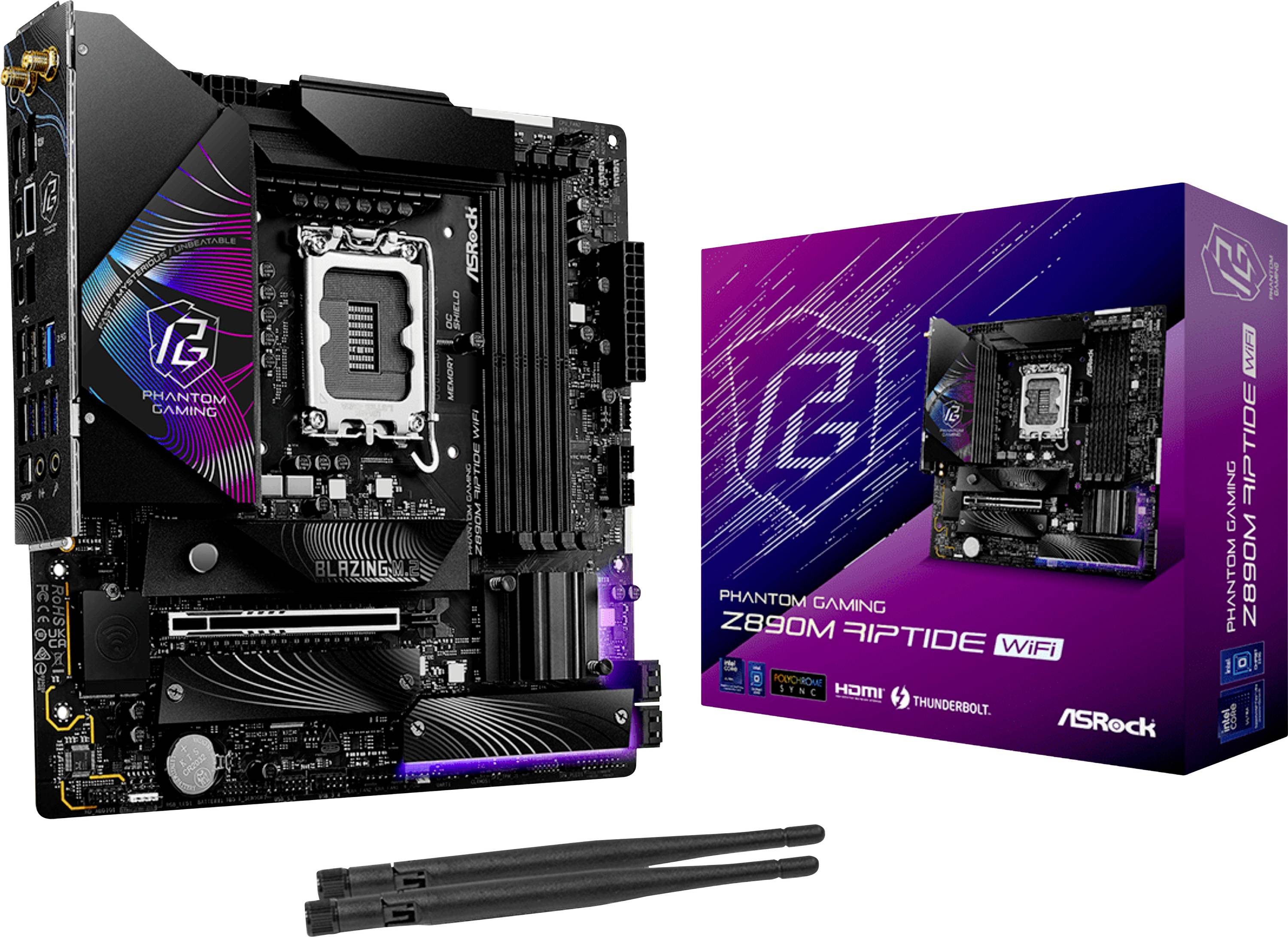 ASRock Phantom Gaming Z890M Riptide WiFi Základná doska Socket Intel® 1851 Tvarový faktor Micro-ATX Čipová sada základne-0