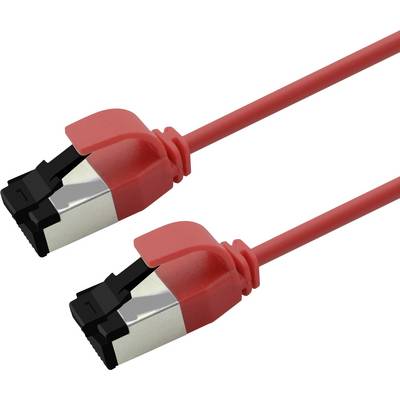 Dva červené sieťové káble Ethernet s konektormi RJ45 zobrazené diagonálne na bielom pozadí.
