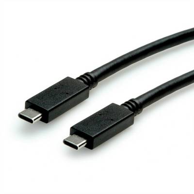 Dva čierne USB-C káble na bielom pozadí s elegantným dizajnom a identickými konektormi na každom konci.