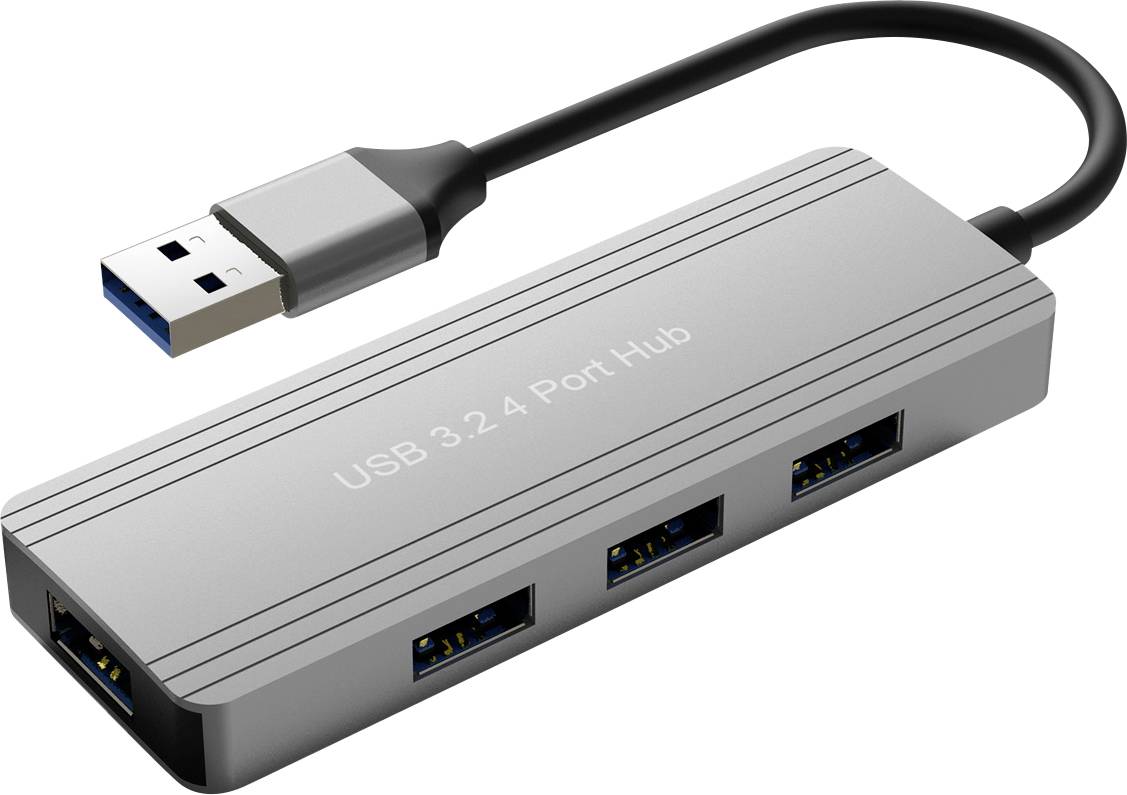 Value 14.99.5036 14.99.5036 USB-hub 4 poorten USB-A USB 3.2 Gen1 5 GBit/s Zilver