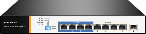 Value 21.99.1189 sieťový switch RJ45 / SFP 8 + 1 port 2.5 GBit/s funkcia PoE