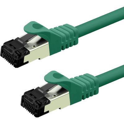 Dva zelené sieťové káble Ethernet s konektormi RJ45, používané na sieťové pripojenia a internetové spojenia.