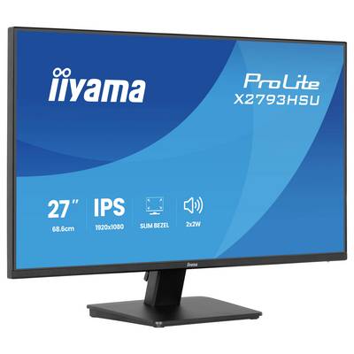 Monitor 'Iiyama ProLite X2793HSU' s 27" IPS displejom, tenkým rámčekom, rozlíšením 1920x1080 a 2x2W reproduktormi.