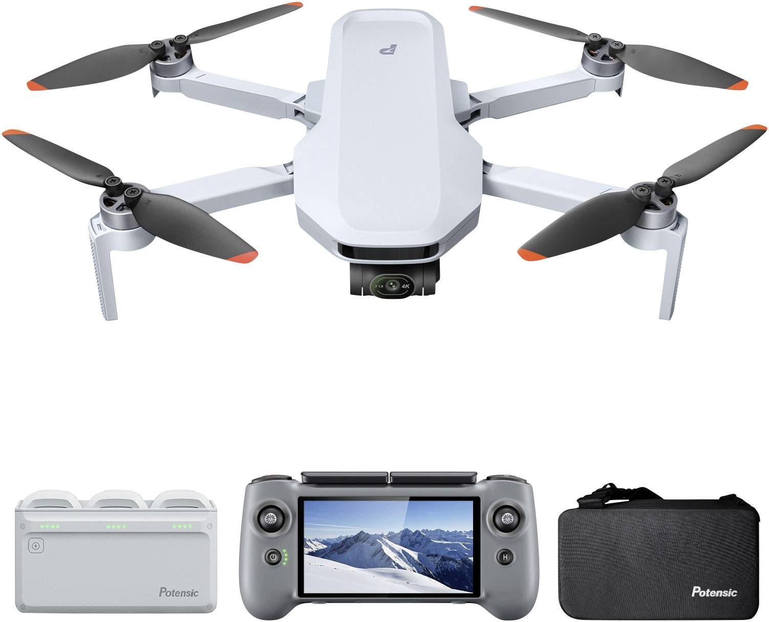 Potensic ATOM 2 Fly More Combo (RC PTD 1) Drone (quadrocopter) RTF Luchtfotografie, GPS-vlucht Grijs