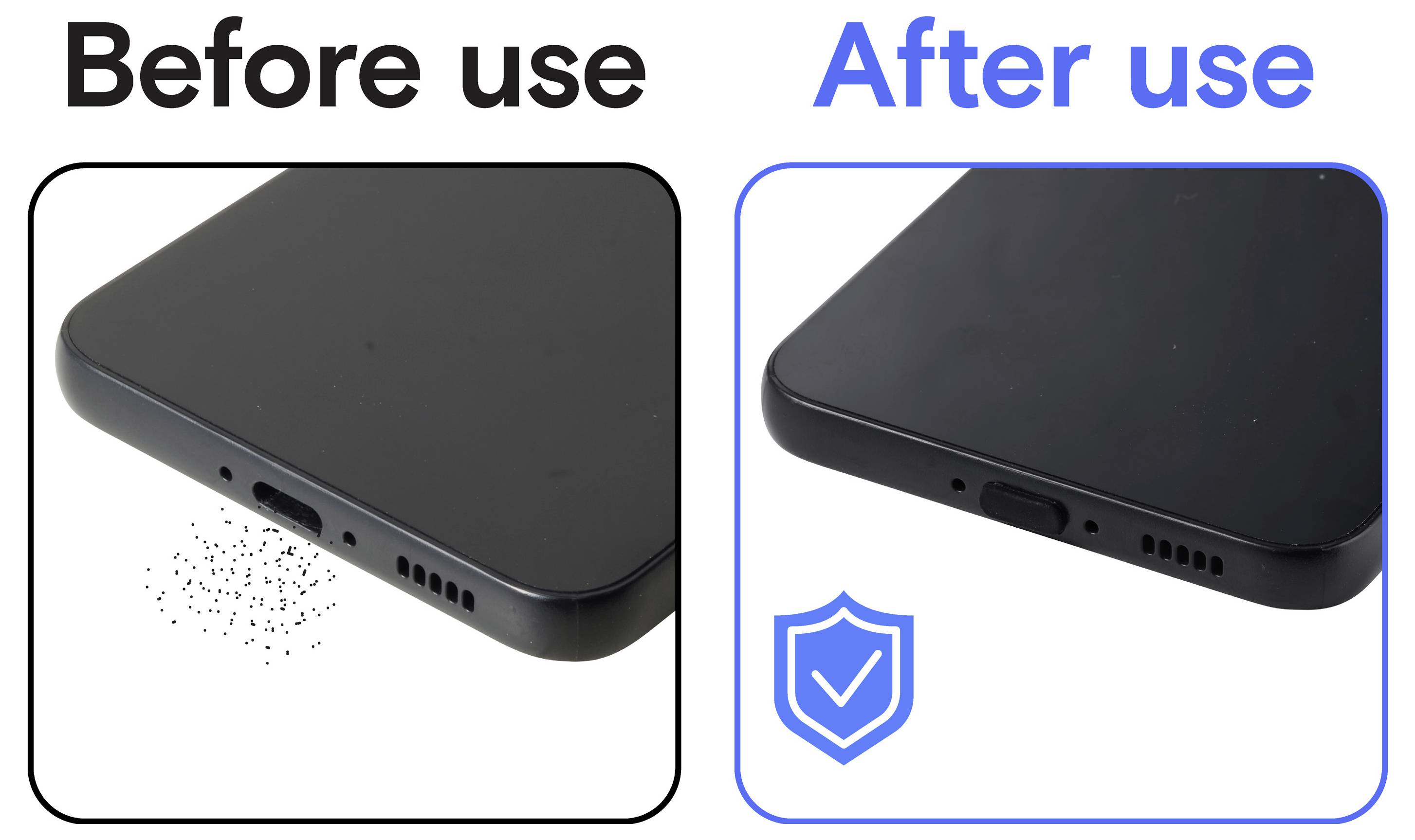 Protiprachové zátky Renkforce USB-C® pre mobilné zariadenia, čierne, 4 kusy/sada, čierne-4