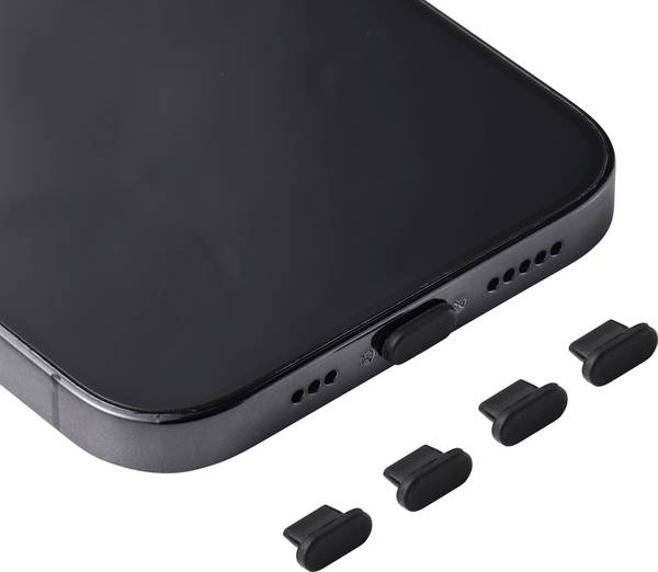 Ochranný kryt Renkforce Lightning pre iPhone, sada 4 kusov, čierny