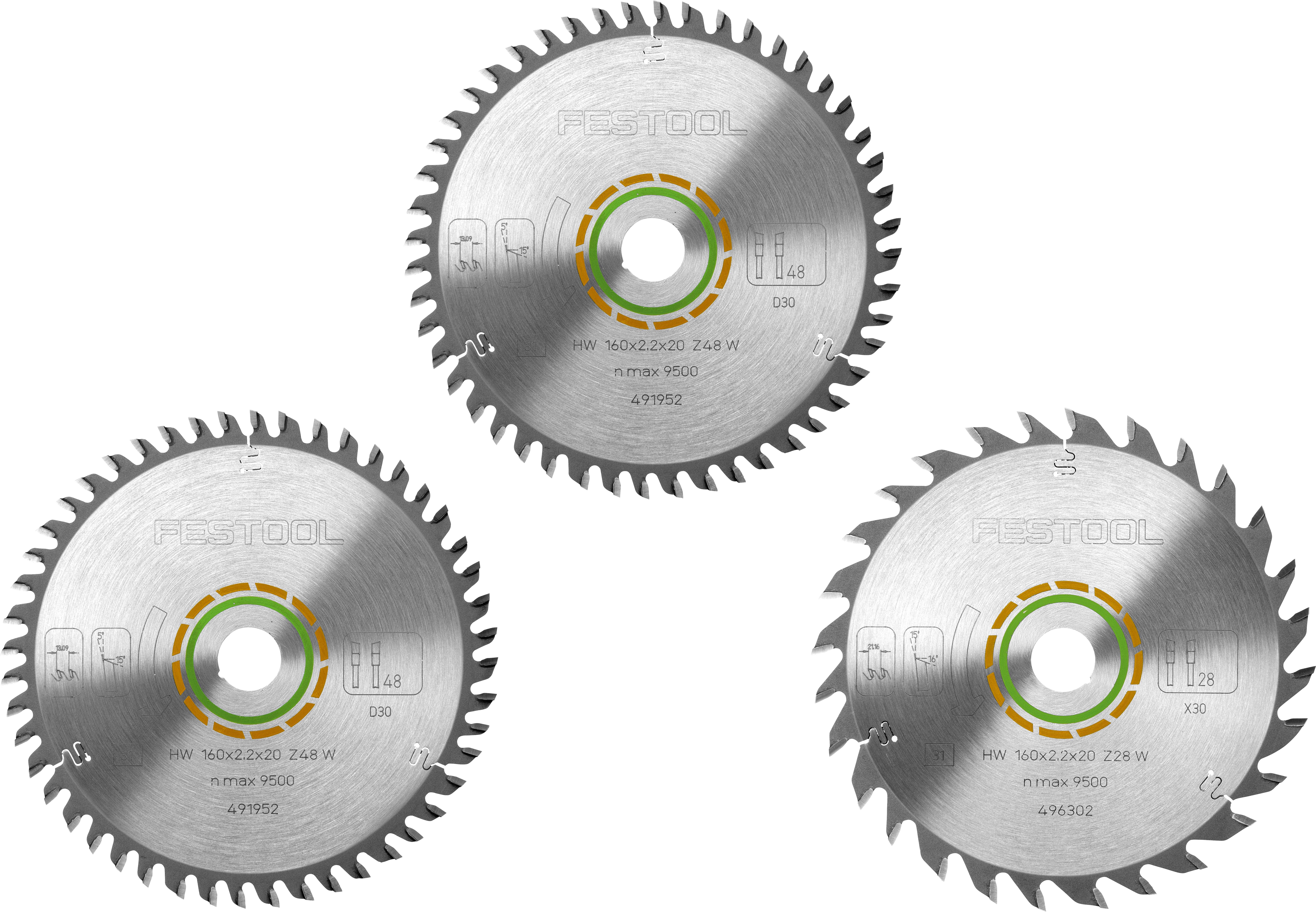 Festool KSB-SORT/3 W 160x2,2 578565 sada pílových kotúčov 160 x 20 x 1.60 mm 1 ks-0