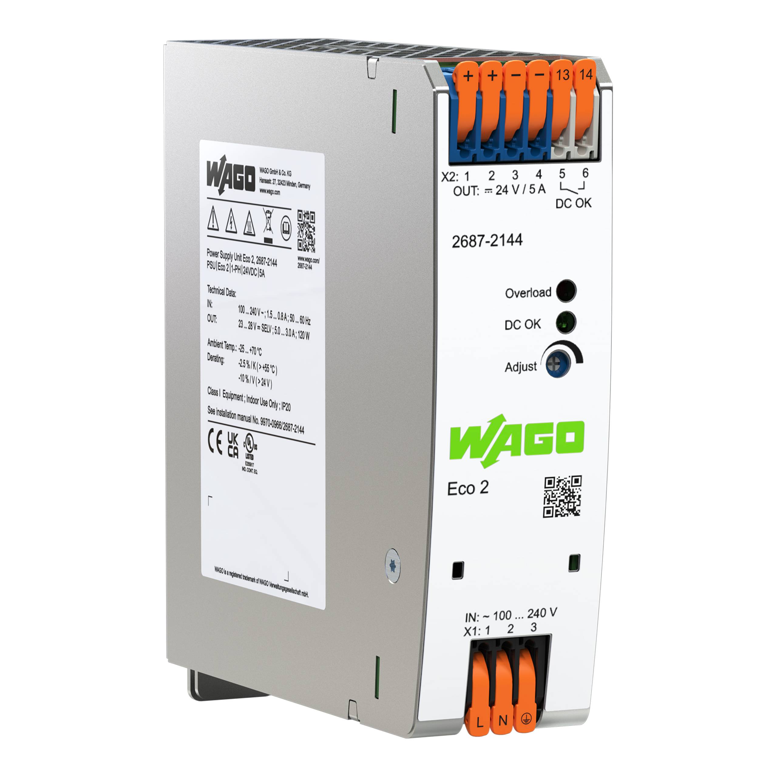 WAGO 2687-2144 Stroomvoorziening Inhoud 1 stuk(s)