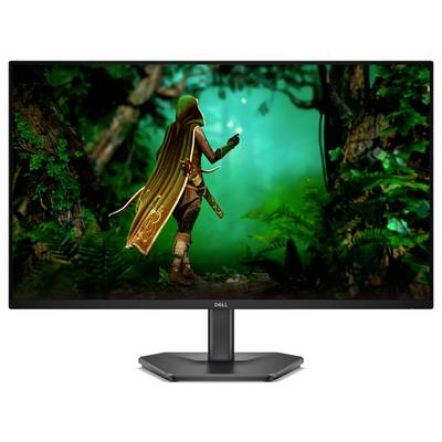 Na Dell monitore sa zobrazuje fantasy scéna s postavou podobnou elfovi, ktorá drží žiarivý predmet a naviguje sa cez bohatý, mystický les.