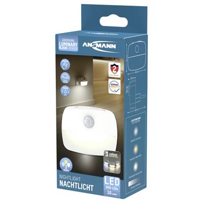 Ansmann Sensor-Nachtlicht NL30 AC 1600-0778 nočné svetlo s pohybovým senzorom pravouhlý LED teplá biela biela-3