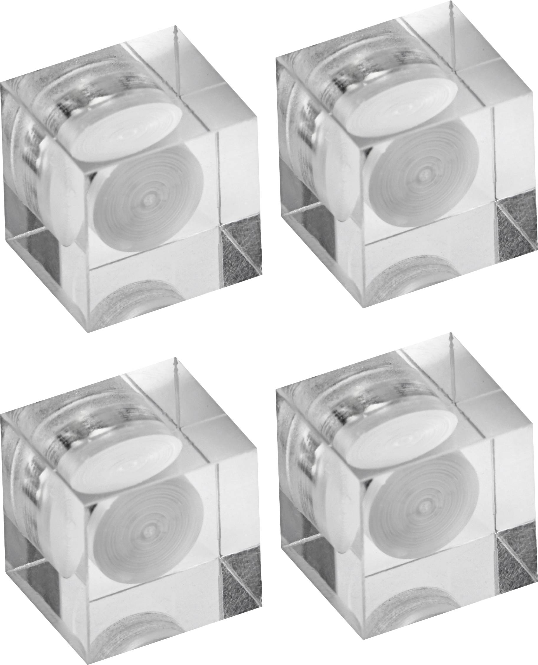 Maul Neodymium magneet (l x b x h) 1.5 x 1.5 x 1.5 cm Dobbelsteen Glas (helder) 4 stuk(s) 6168105