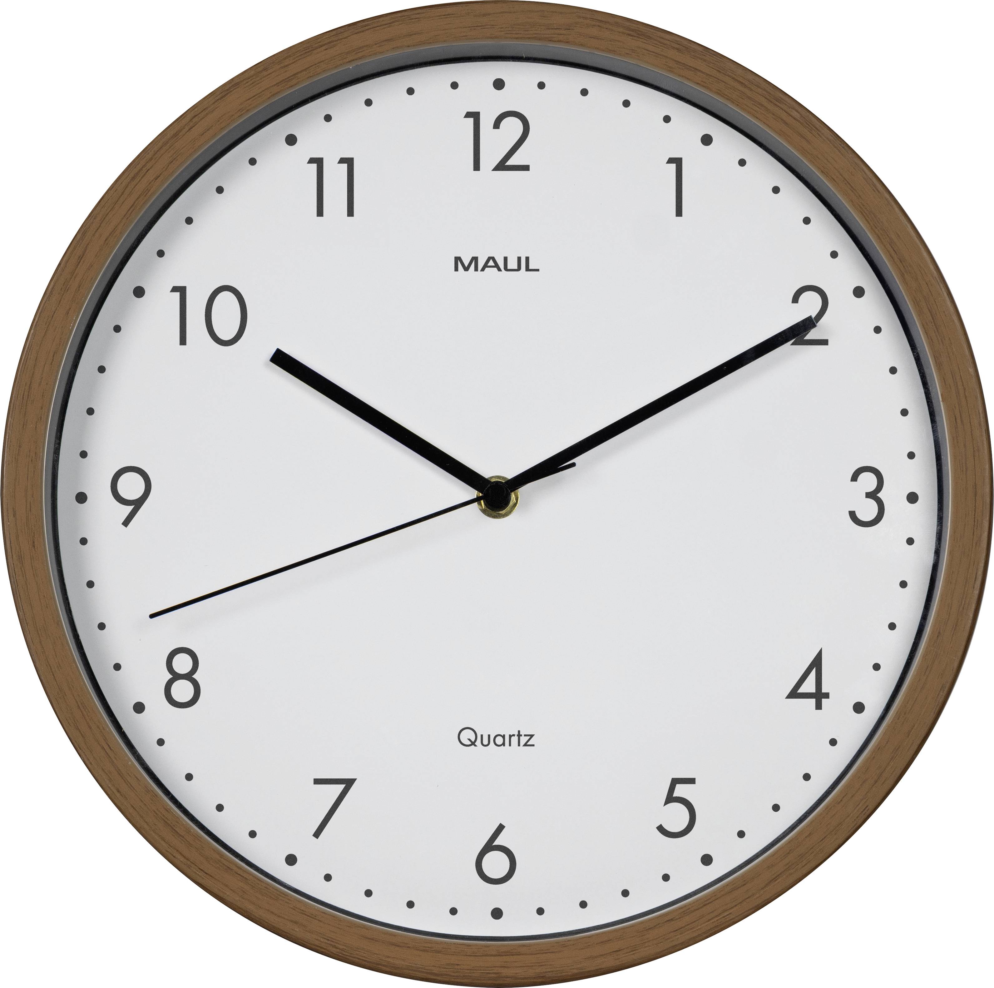 Maul 9051476 Quartz nástenné hodiny 30 cm x 30 cm x 30 cm x 5 cm x 50 mm drevo (tmavé) tiché hodiny (bez tikanie)-0
