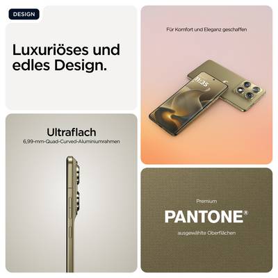 Luxusný smartfón s elegantným dizajnom, ultratenkým hliníkovým rámom (6,99 mm) a prémiovými povrchmi Pantone.