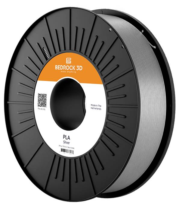 BEDROCK 3D PLA-0021b850 PLA Silver 2.85 mm 8.500 g Filamento per stampante 3D Plastica PLA 2.85 mm 8500 g Argento 1 pz.