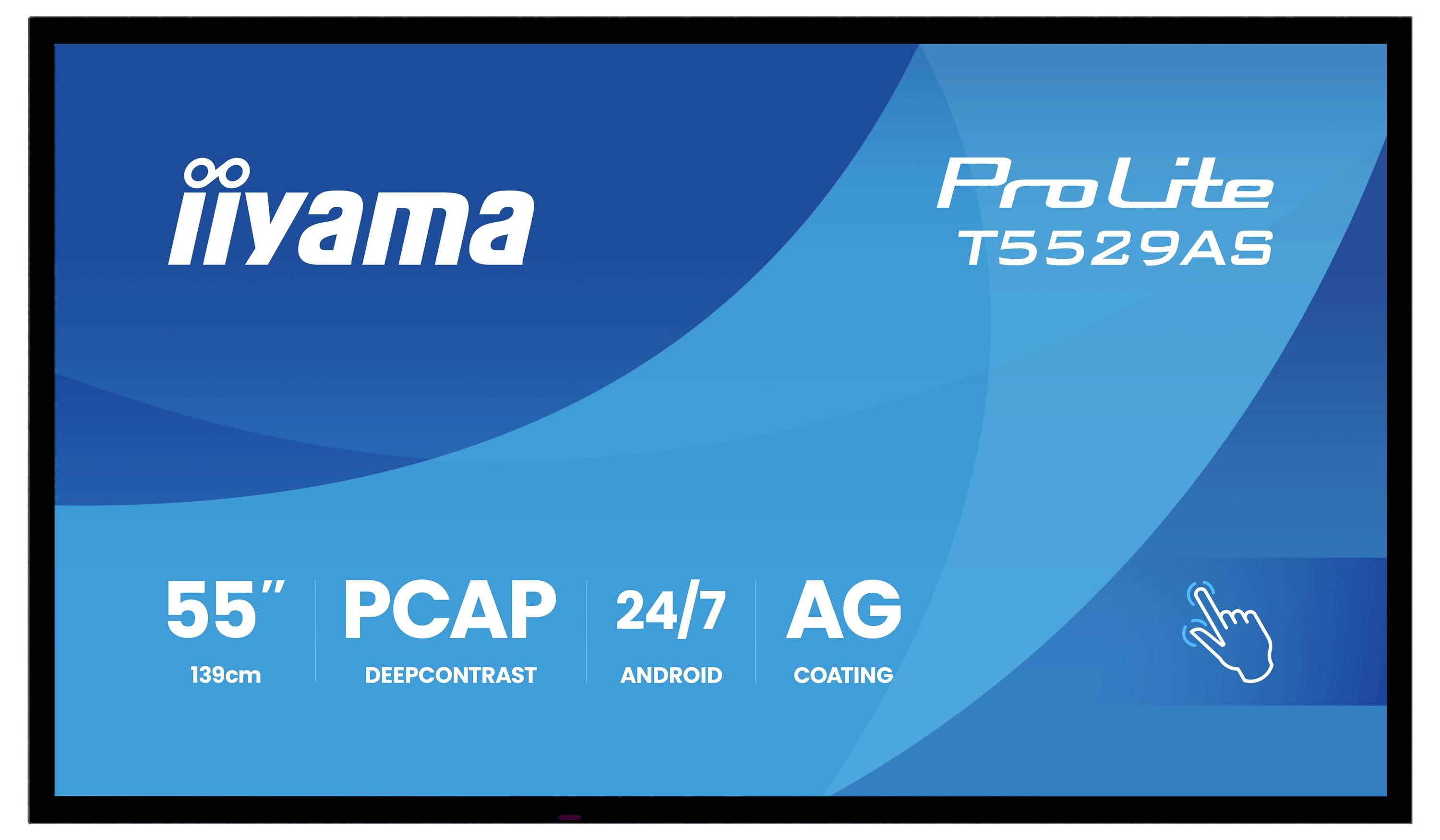 Displej 'iiyama ProLite T5529AS', 55 palcov (139 cm), PCAP, DeepContrast, 24/7 Android, AG povlak.