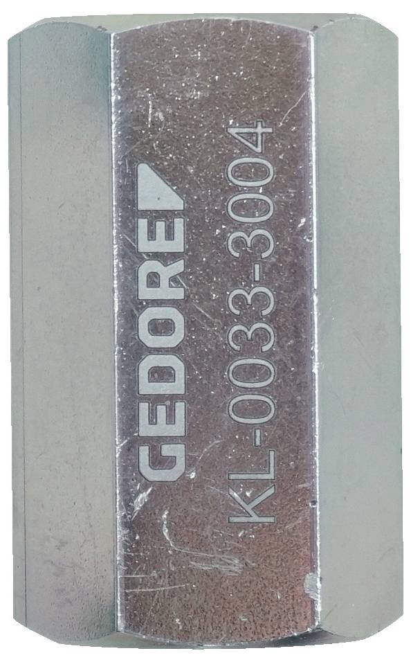 Kovový valec s nápisom „GEDORE KL-0033-3004" vygravirujem naň.