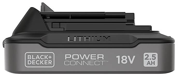 Black+Decker batéria 18V 2.5Ah lítium, označená ako "Power Connect".