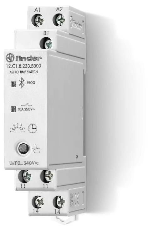 Finder 12.C1.8.230.B000 Temporizzatore digitale Programma astronomico, Giornaliero 2500 VA Funzione Astro