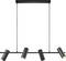 Moderný, čierny stropný svetelný prvok s piatimi nastaviteľnými valcovými svetelnými hlavicami usporiadanými v lineárnom vzore.
