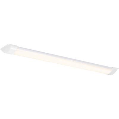 Biela LED trubicová lampa svietiaca teplým odtieňom, namontovaná diagonálne.