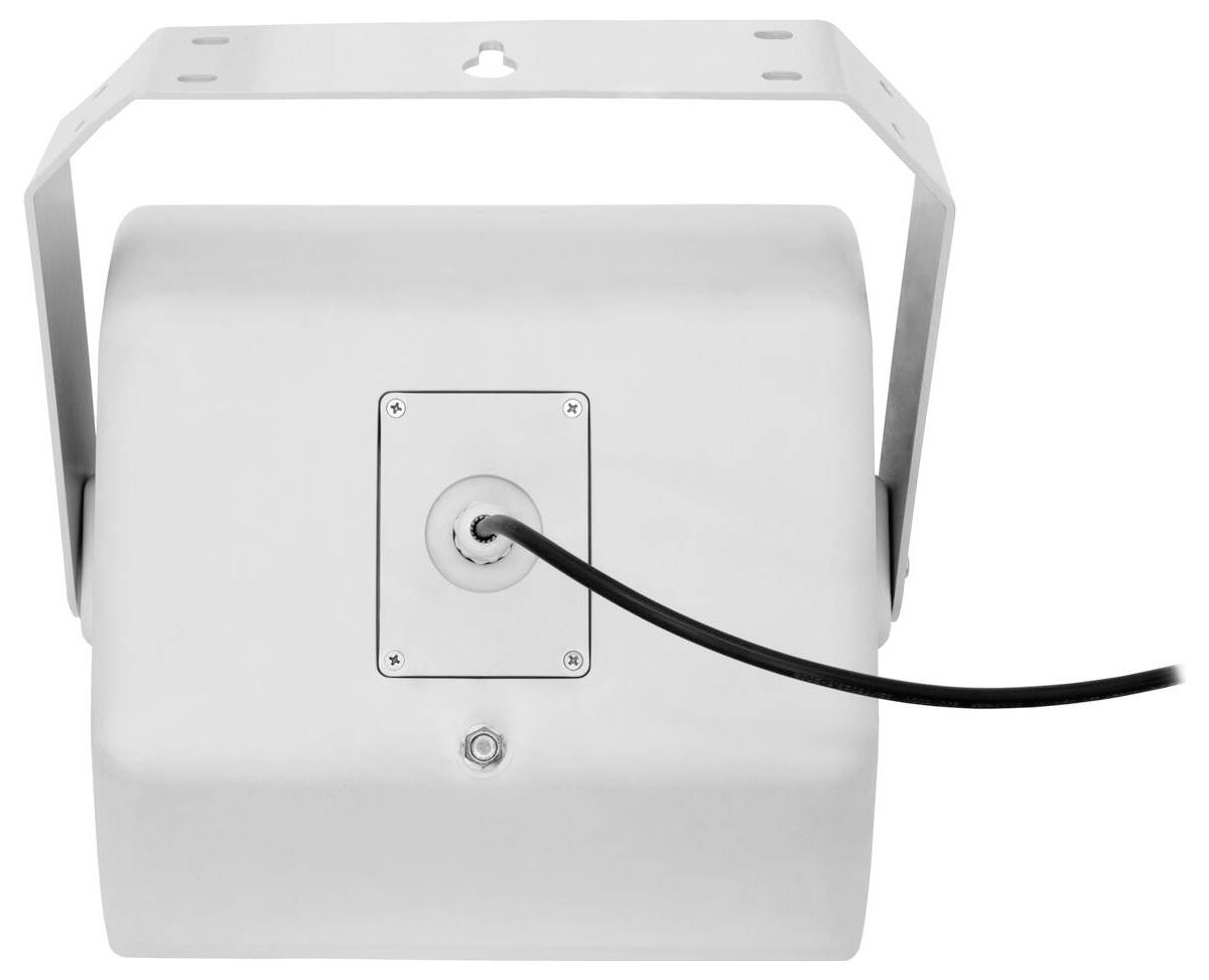 Zadný pohľad na svietidlo s držiakom a pripojeným elektrickým kablom, určené na inštaláciu do stropu alebo na stenu.