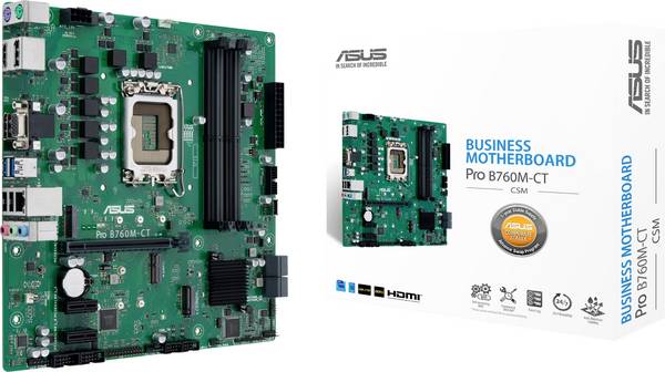 Asus ASUS PRO B760M-CT-CSM LGA1700 mATX MB Základná doska Socket Intel® 1700 Tvarový faktor Micro-ATX Čipová sada základnej dosky Intel® B760