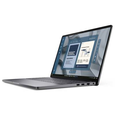 Elegantný notebook zobrazujúci prezentáciu s grafmi a textom o analytike produktivity, zdôrazňujúci funkcie obchodného softvéru.