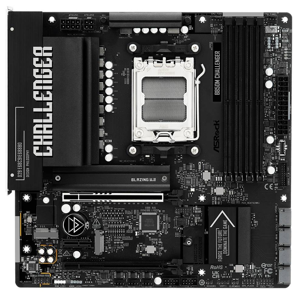ASRock B850M Challenger AM5 m Základná doska Socket AMD AM5 Tvarový faktor Micro-ATX Čipová sada základnej dosky AMD® B8-2