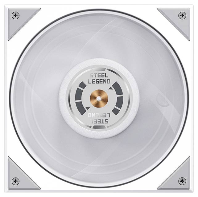 Strieborný CD alebo DVD s označením „STEEL LEGEND" v priehľadnom štvorcovom puzdre s kolenami, pohľad zhora.