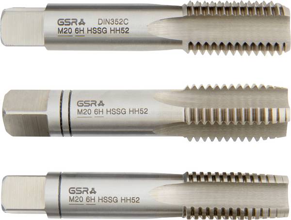 GSR B00105290 ručný závitník metrický M20 DIN 352 HSS 3 ks