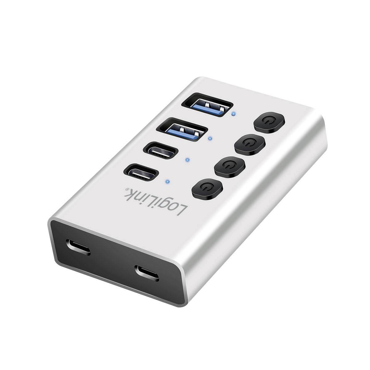 LogiLink UA0446 UA0446 USB-hub 2 + 2 poorten USB-A, USB-C USB 3.2 Gen1 5 GBit/s Aluminium
