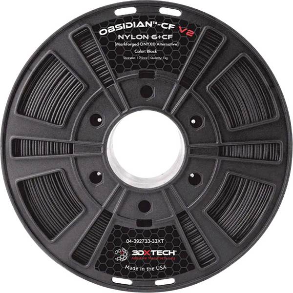 3D Xtech 024BK00A-750G OBSIDIAN™ CF v2 vlákno pre 3D tlačiarne PA6-CF vystužené uhlíkovými vláknami 1.75 mm 750 g čierna  1 ks