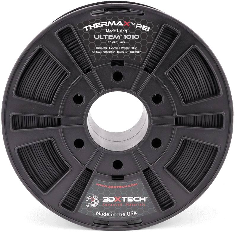 3D Xtech PEI02UN200250BK01 ThermaX™ PEI Filament PEI Vlamvertragend, Chemisch bestendig, Hittebestendig, ESD-veilig 1.75 mm 250 g Zwart 1 stuk(s)
