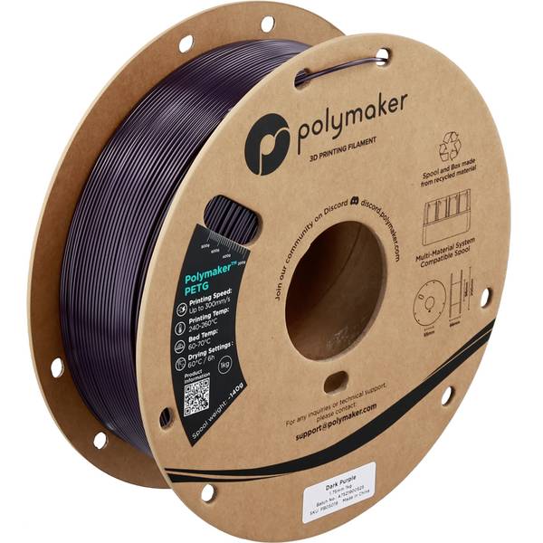Polymaker PB05019  vlákno pre 3D tlačiarne PETG plast filament pre vysokorýchlostnú 3D tlač 1.75 mm 1000 g Dark Purple, purpurová  1 ks